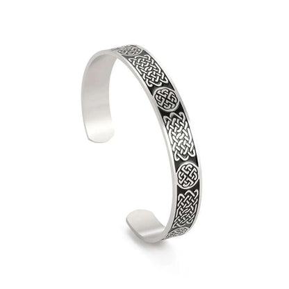 Skyrim Viking Triquetra Cuff Bangle for Women Men Stainless Steel Good Luck Amulet Vintage Celtics Irish Knots Bracelet Jewelry