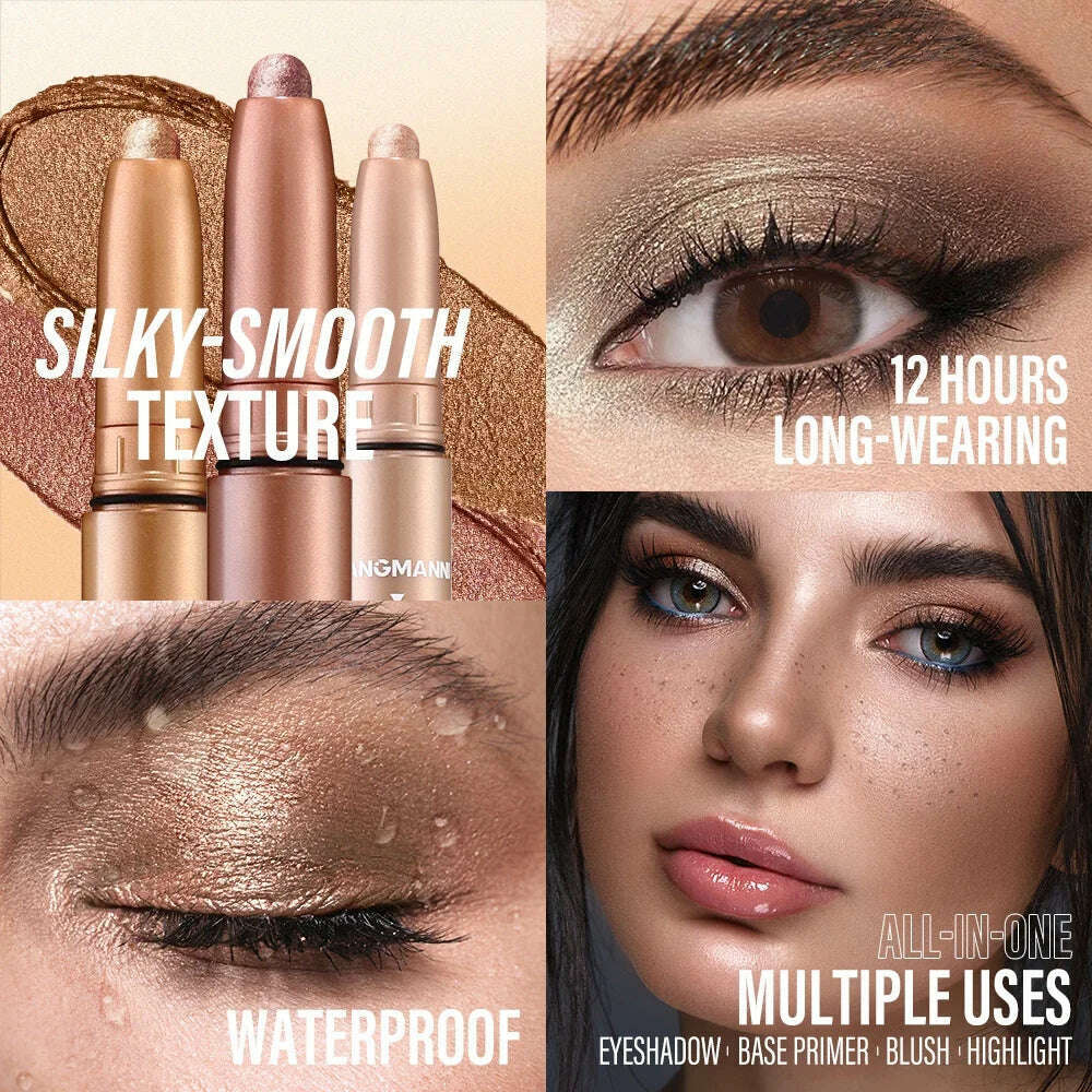 Smoke Rose Eyeshadow Pencil Glitter High-gloss Silkworm Liner Pen Highlighter Bronze Shimmer Matte Eye Shadow Stick Makeup