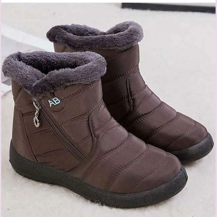 Snow Women Boots Comfortable Women's Boots Waterproof Women Shoes Zipper Shoes Woman Soft Fur Women's Winter Boots Botas Mujer