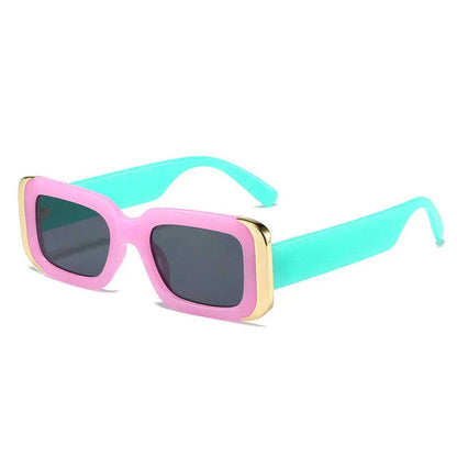 SO&amp;EI Ins Popular Fashion Square Sunglasses Women Retro Brand Designer Jelly Color Shades UV400 Men Gradient Sun Glasses
