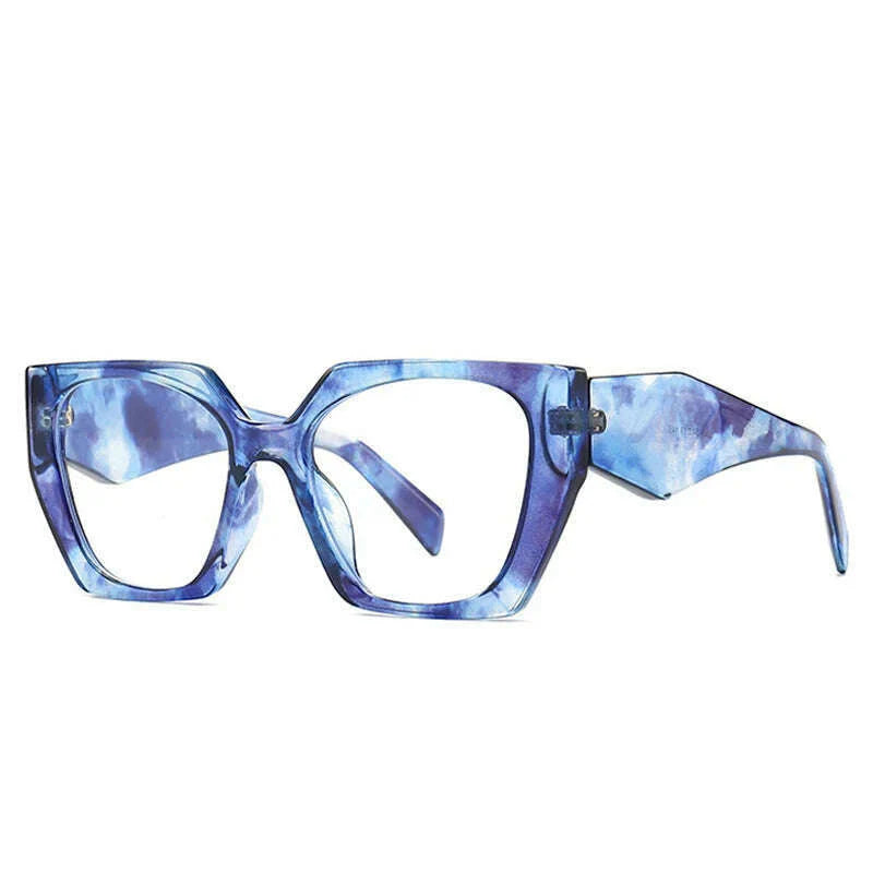 SO&amp;EI Retro Polygon Cat Eye Colorful Sunglasses Women Fashion Brand Designer Clear Gradient Shades UV400 Men Sun Glasses