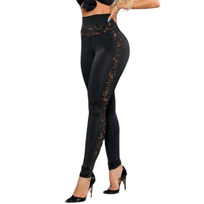 Solid Lace Tights Women's Leggings 2025 Yoga Running Sports High Waist Pants Fashion Trousers Korean Slim Elastic Female Clothin