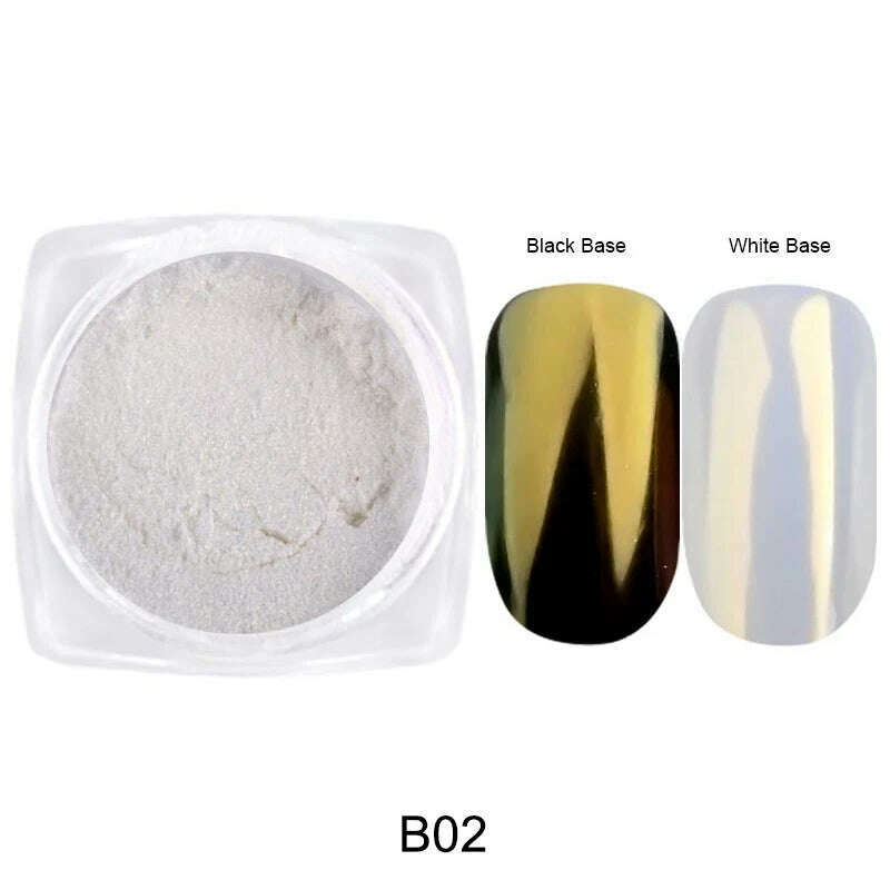Solid Powder Nail Glitter Aurora Mirror Chrome Mermaid Pigment Holographic Rubbing Dust Nail Art Decorations Manicure TRG01-06-2