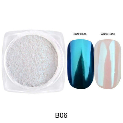 Solid Powder Nail Glitter Aurora Mirror Chrome Mermaid Pigment Holographic Rubbing Dust Nail Art Decorations Manicure TRG01-06-2