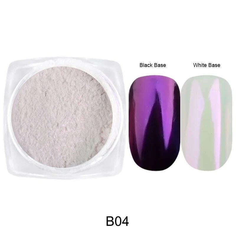 Solid Powder Nail Glitter Aurora Mirror Chrome Mermaid Pigment Holographic Rubbing Dust Nail Art Decorations Manicure TRG01-06-2