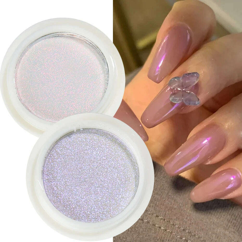 Solid Powder Nail Glitter Aurora Mirror Chrome Mermaid Pigment Holographic Rubbing Dust Nail Art Decorations Manicure TRG01-06-2