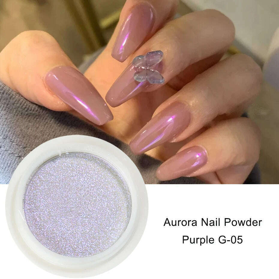 Solid Powder Nail Glitter Aurora Mirror Chrome Mermaid Pigment Holographic Rubbing Dust Nail Art Decorations Manicure TRG01-06-2