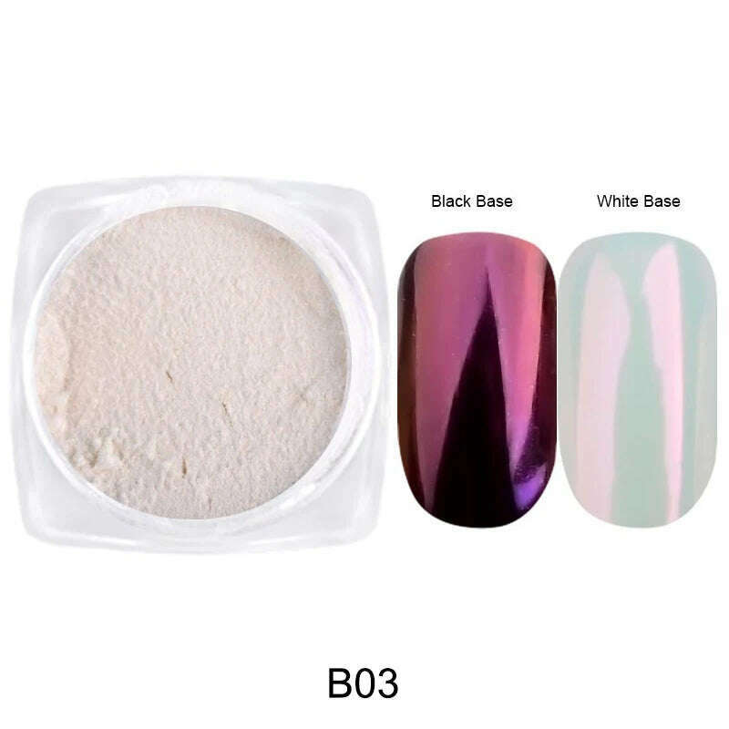 Solid Powder Nail Glitter Aurora Mirror Chrome Mermaid Pigment Holographic Rubbing Dust Nail Art Decorations Manicure TRG01-06-2