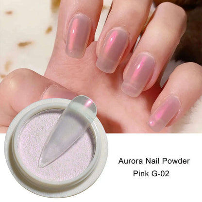 Solid Powder Nail Glitter Aurora Mirror Chrome Mermaid Pigment Holographic Rubbing Dust Nail Art Decorations Manicure TRG01-06-2