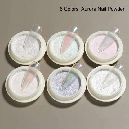 Solid Powder Nail Glitter Aurora Mirror Chrome Mermaid Pigment Holographic Rubbing Dust Nail Art Decorations Manicure TRG01-06-2
