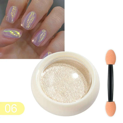 Solid Powder Nail Glitter Aurora Mirror Chrome Mermaid Pigment Holographic Rubbing Dust Nail Art Decorations Manicure TRG01-06-2