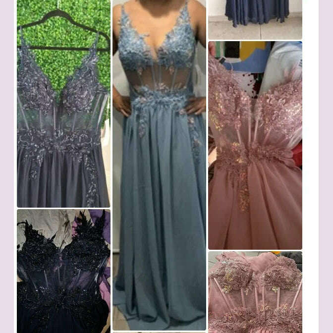 Spaghetti Straps Navy Blue A Line Evening Dresses 2024 Elegant Beaded Appliques Illusion Prom Gowns Formal Party Vestido De Gala