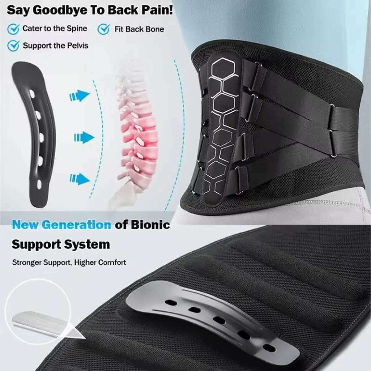 Sports Belts Lower Back Brace Lumbar Support Belts Ergonomic Design Suitable for Herniated Discs Sciatica for Men&Women