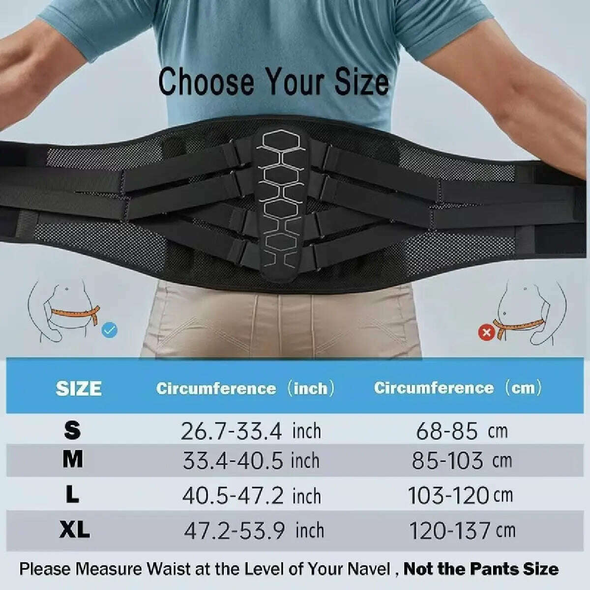 Sports Belts Lower Back Brace Lumbar Support Belts Ergonomic Design Suitable for Herniated Discs Sciatica for Men&Women