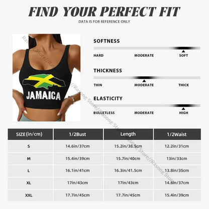 Sports Bra Women Running Yoga Clothes Vest Jamaica Map Gathering Fitness Vest