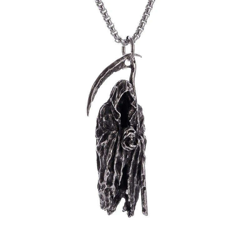 Stainless Steel Creative Personality Prayer Angel Pendant Necklace Men and Women Fashion Trend Hip Hop Punk Accessories Jewelry