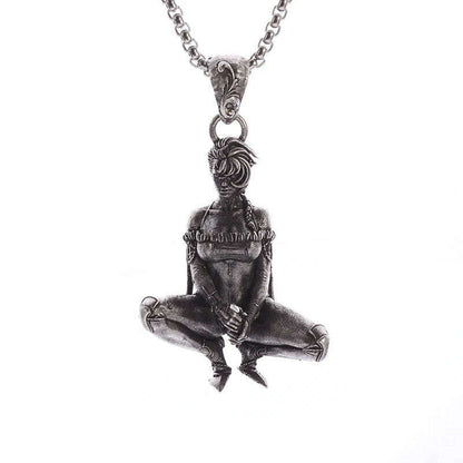 Stainless Steel Creative Personality Prayer Angel Pendant Necklace Men and Women Fashion Trend Hip Hop Punk Accessories Jewelry