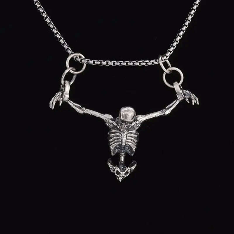 Stainless Steel Creative Personality Prayer Angel Pendant Necklace Men and Women Fashion Trend Hip Hop Punk Accessories Jewelry