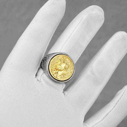 Stainless Steel Jesus Cross Ring Men&#39;s Fashion Classic Religious Amulet Accessories Hip Hop Punk Biker Jewelry Gifts Wholesale