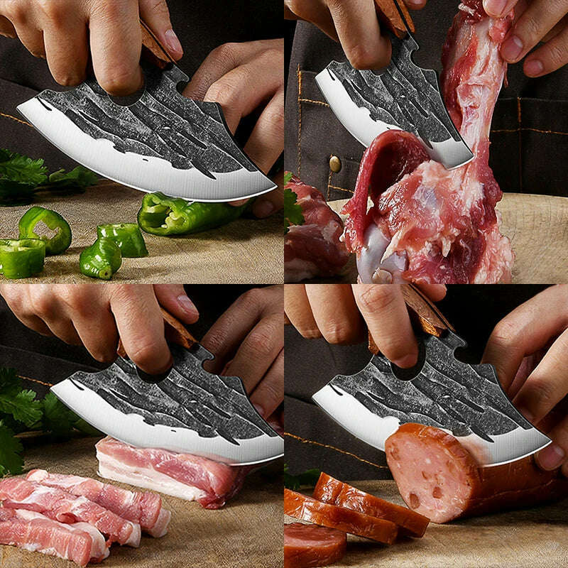 Stainless Steel Kitchen Meat Cleaver Butcher Peeling Boning Knife Fish Fillet Knife Vegetable and Fruit Slicing Knife