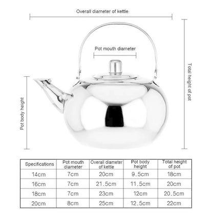 Stainless Steel Water Kettle Teapot With Infuser Filter Coffee Kettle Green Oolong Tea Jug Home Office Tea Coffee Tools Cookware