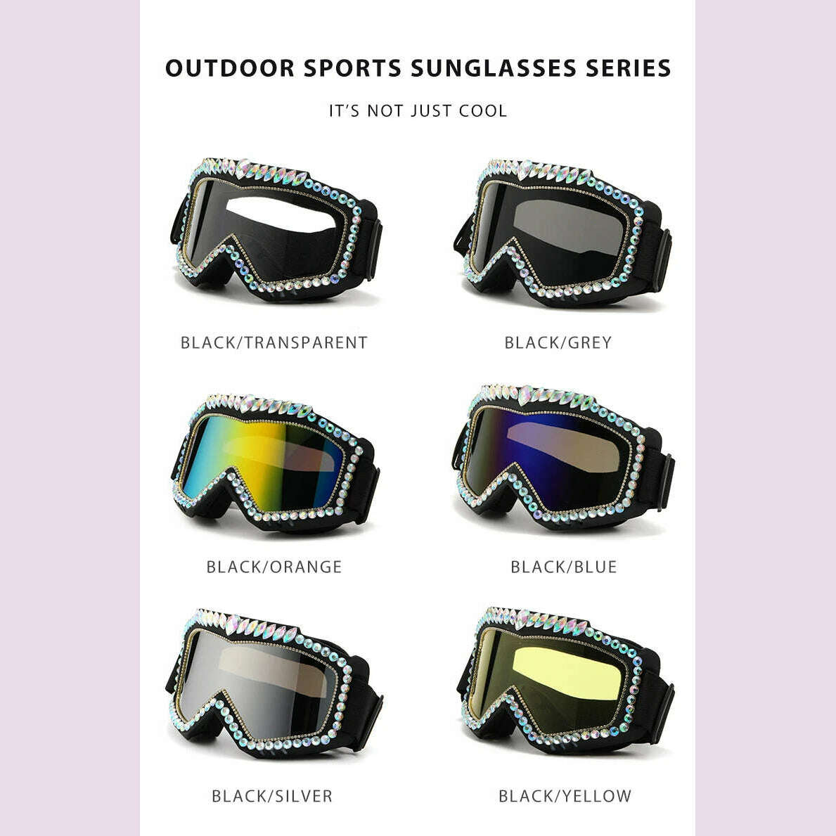 Steampunk Oversized Diamond Ski Sunglasses Goggle Women Men Snowing Sport Sun Glasses Luxury Rhinestone Eyeglasses De Sol Hombre