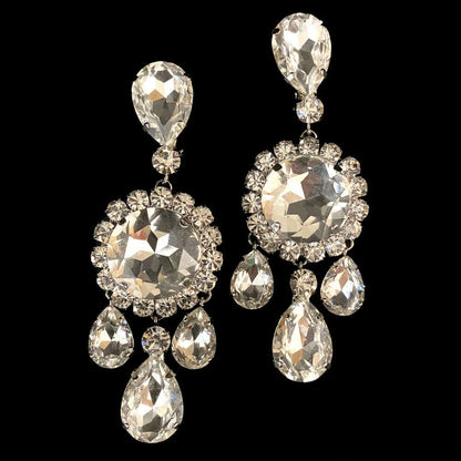 Stonefans Elegant Round Crystal Necklace Earrings Set Women Decoration Exaggerated Rhinestone Bridal Jewelry Sets Wedding Gift
