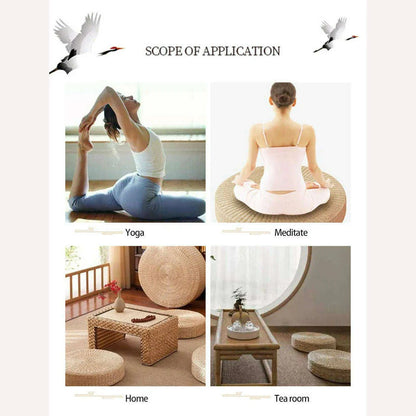 Straw Pouf Seat Mat Meditation Ottoman Home Decor Cushion Buckwheat Floor Seat Cushion Rustic Floor Cushion