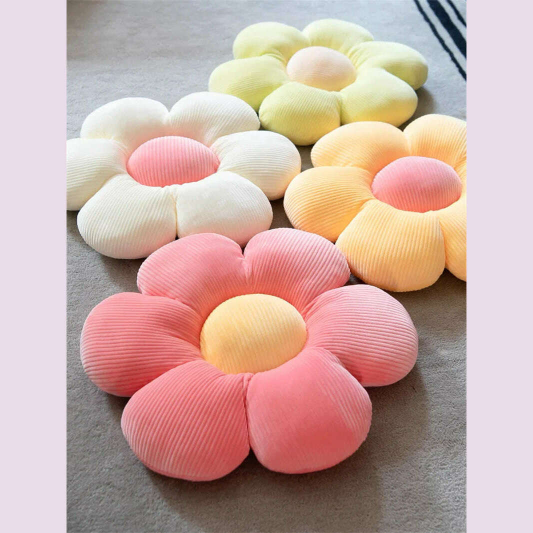 Stuffed Six Petal Flower Cushion Girly Room Decor SunflowerSetting for Kids Bedroom Seat Pillow Pillow Bay Window Pink Flower