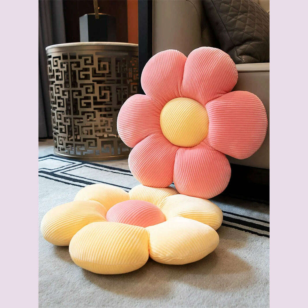 Stuffed Six Petal Flower Cushion Girly Room Decor SunflowerSetting for Kids Bedroom Seat Pillow Pillow Bay Window Pink Flower