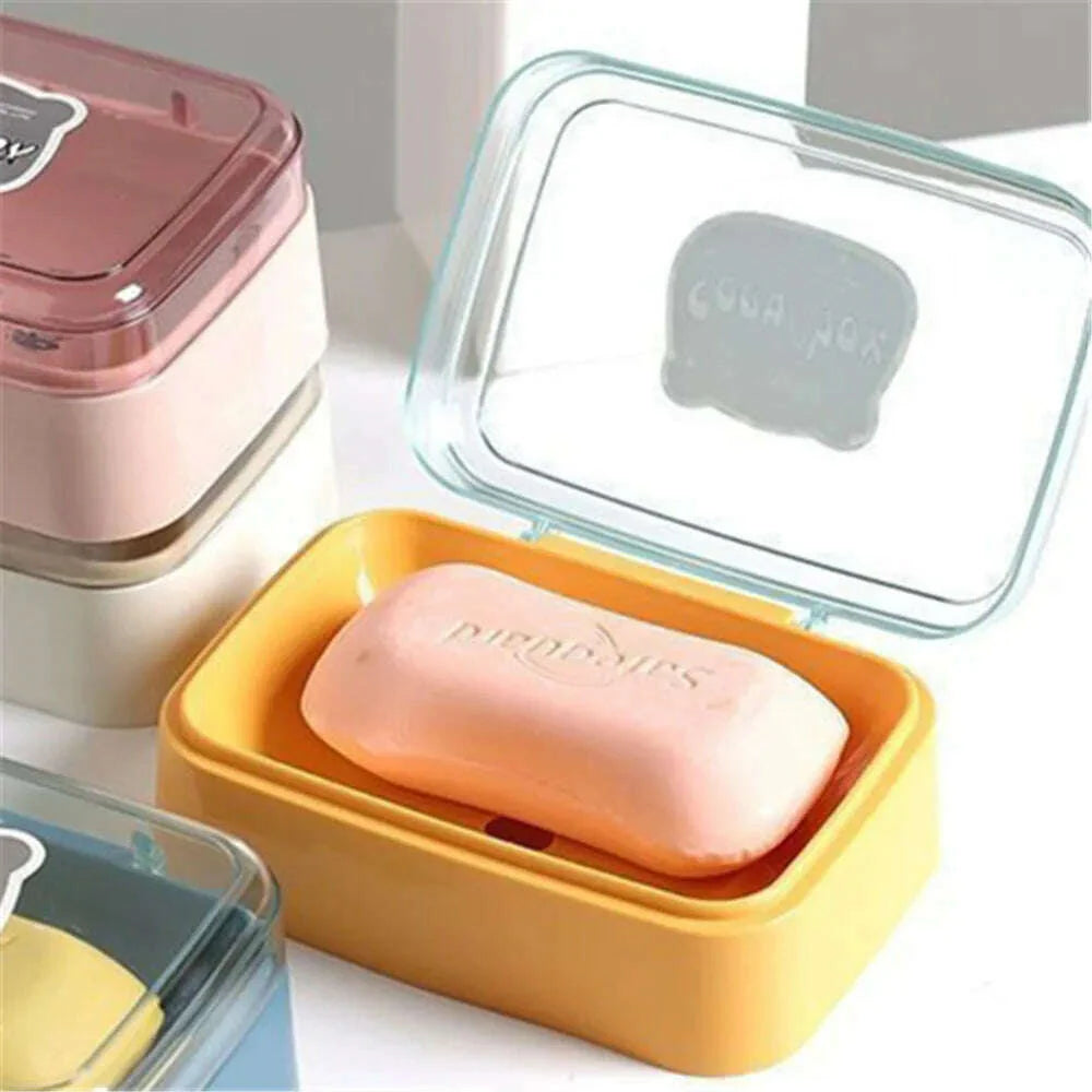 Suction Cup Soap Dish Box For Bathroom Shower Soap Holder with Drain Portable Leaf Shape Toilet Laundry Soap Rack Tray For Basin
