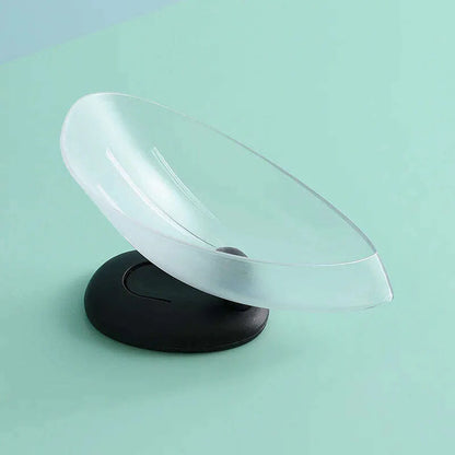 Suction Cup Soap Dish Box For Bathroom Shower Soap Holder with Drain Portable Leaf Shape Toilet Laundry Soap Rack Tray For Basin