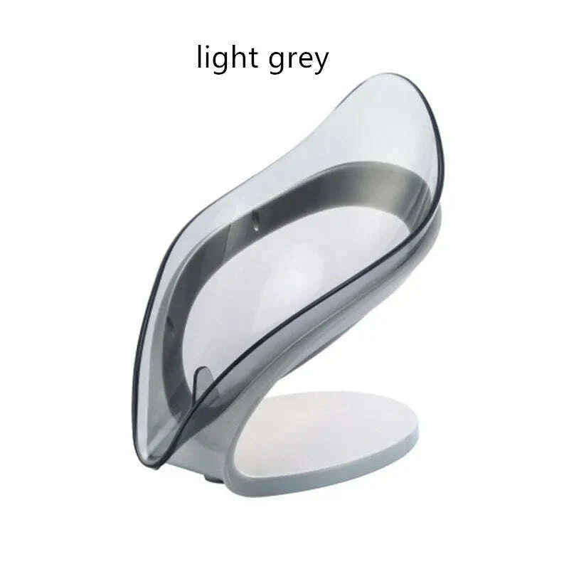 Suction Cup Soap Dish Box For Bathroom Shower Soap Holder with Drain Portable Leaf Shape Toilet Laundry Soap Rack Tray For Basin