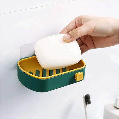 Suction Cup Soap Dish Box For Bathroom Shower Soap Holder with Drain Portable Leaf Shape Toilet Laundry Soap Rack Tray For Basin