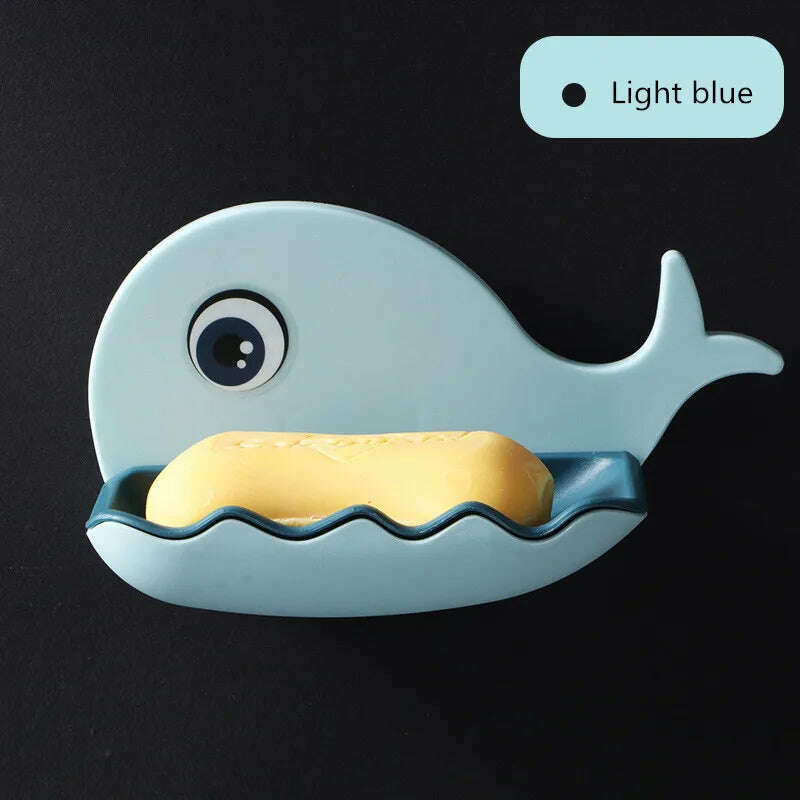 Suction Cup Soap Dish Box For Bathroom Shower Soap Holder with Drain Portable Leaf Shape Toilet Laundry Soap Rack Tray For Basin