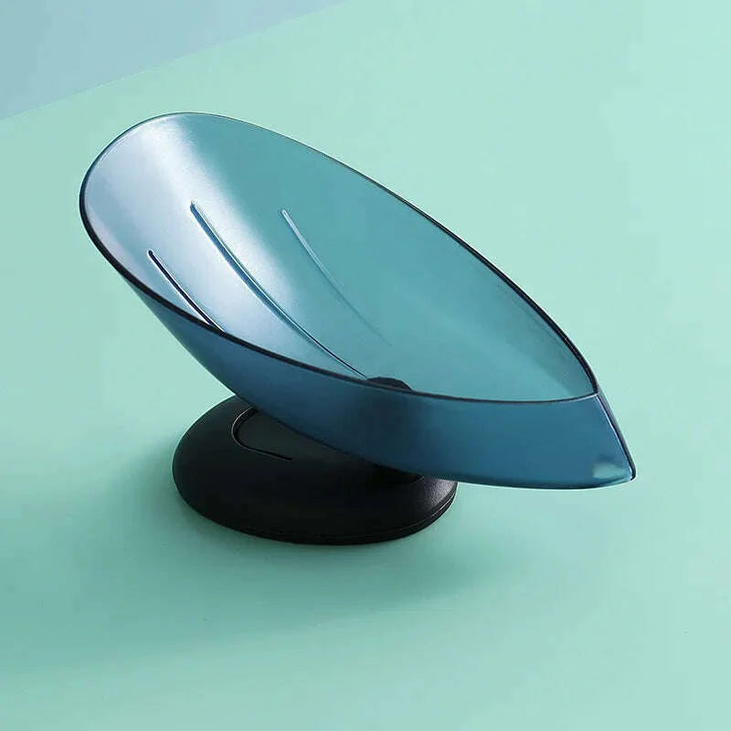 Suction Cup Soap Dish Box For Bathroom Shower Soap Holder with Drain Portable Leaf Shape Toilet Laundry Soap Rack Tray For Basin