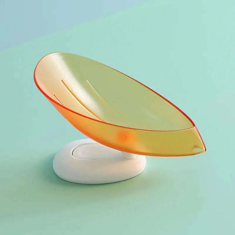 Suction Cup Soap Dish Box For Bathroom Shower Soap Holder with Drain Portable Leaf Shape Toilet Laundry Soap Rack Tray For Basin
