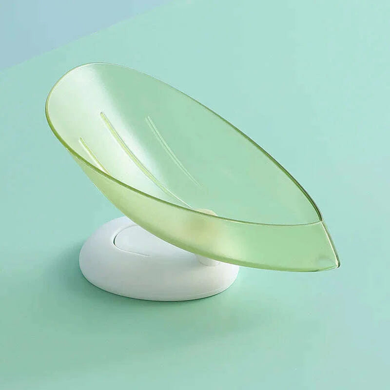Suction Cup Soap Dish Box For Bathroom Shower Soap Holder with Drain Portable Leaf Shape Toilet Laundry Soap Rack Tray For Basin