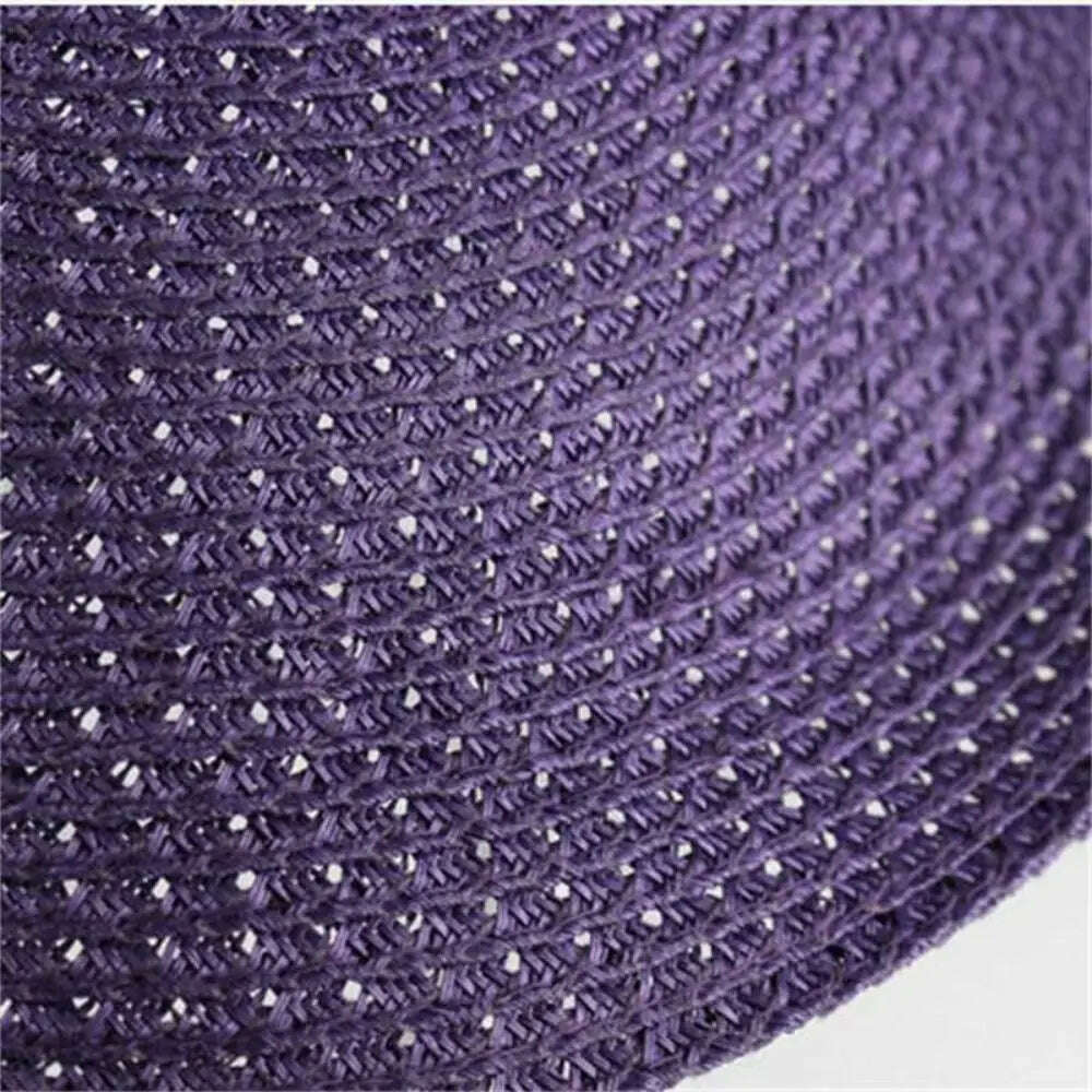 Summer Bow Ribbon Sun Hat Panama Women's Cap Bonnet Beach Straw Hats