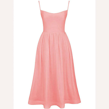 Suninheart Women Elegant Long Party Dresses Pink Spaghetti Strap A Line Dress Casual Holiday Vacation Ladies Birthday Dress