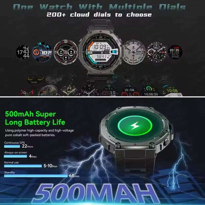 T-Rex 3 Built-in Dual-band GPS Smart Watch Men Smartwatch Compass Altimeter Barometric 5ATM IP69K Waterproof AMOLED HD Watches
