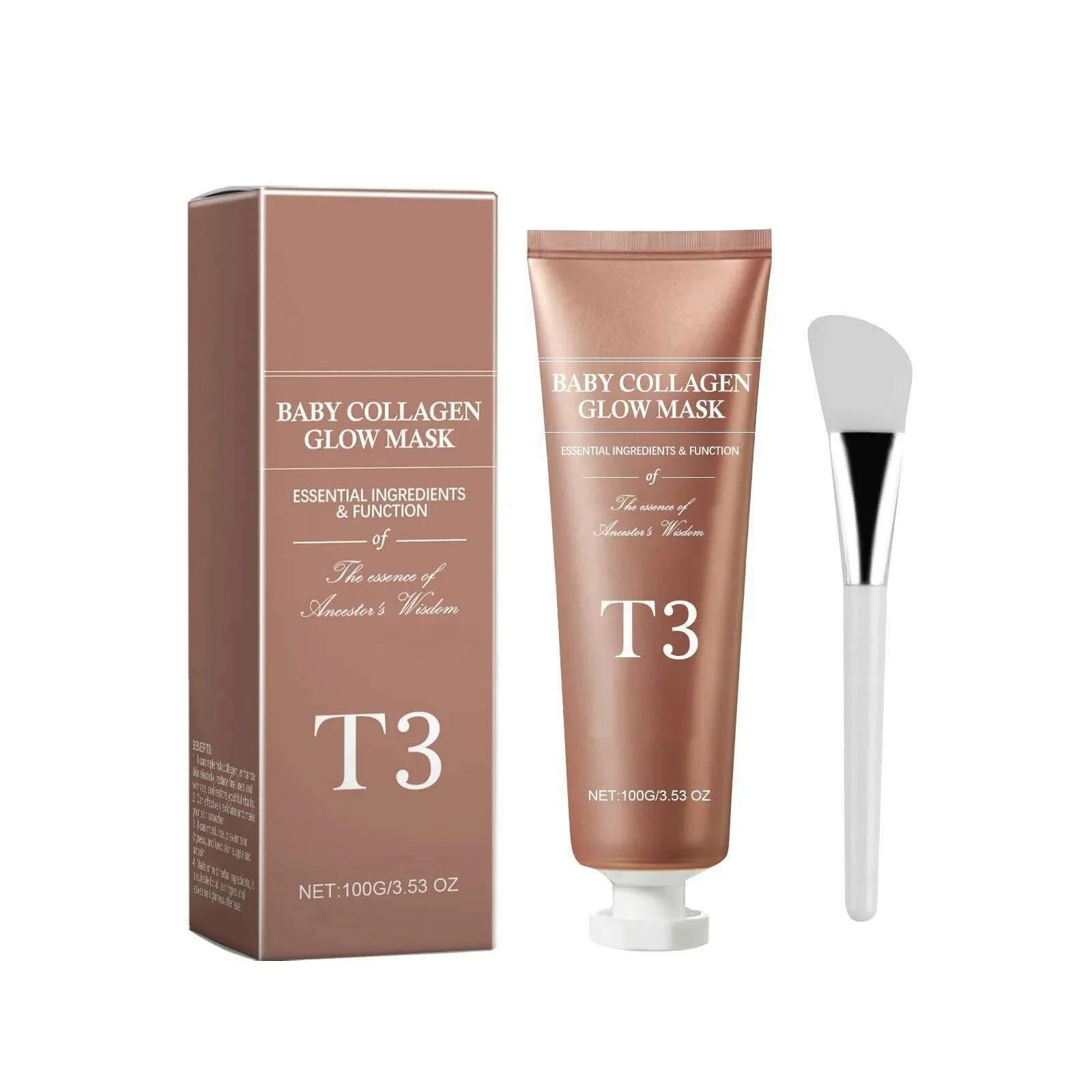 T3 Collagen Mask, T3 Baby Collagen Glow Mask, T3 Collagen Peel Off Mask, Korean Face Mask Make Glowy Skin, Skin Elasticity