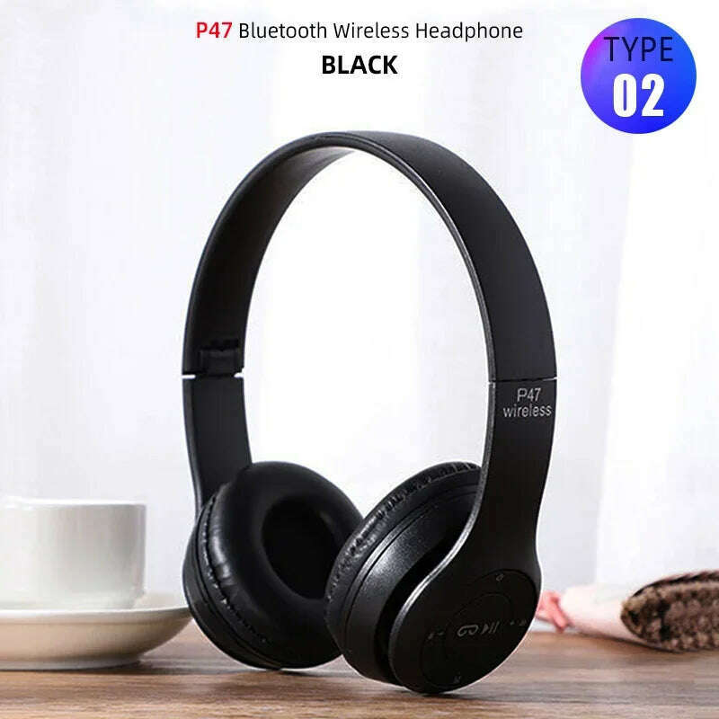 T5 Bluetooth Headphones Over Ear Head Wireless Earphones With Mic Music Headset Gamer Foldable Auriculare Fone For Huawei iPhone