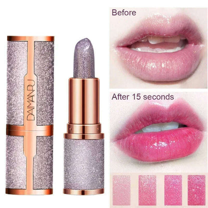 Temperature Color Changing Glitter Lipstick Waterproof Long Lasting Lipgloss Stick