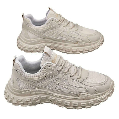Thick Sole Versatile Clunky Sneaker For Men 2024 New Trend Mesh Lace Up Breathable Casual Sports Shoes Increased Soft Soles