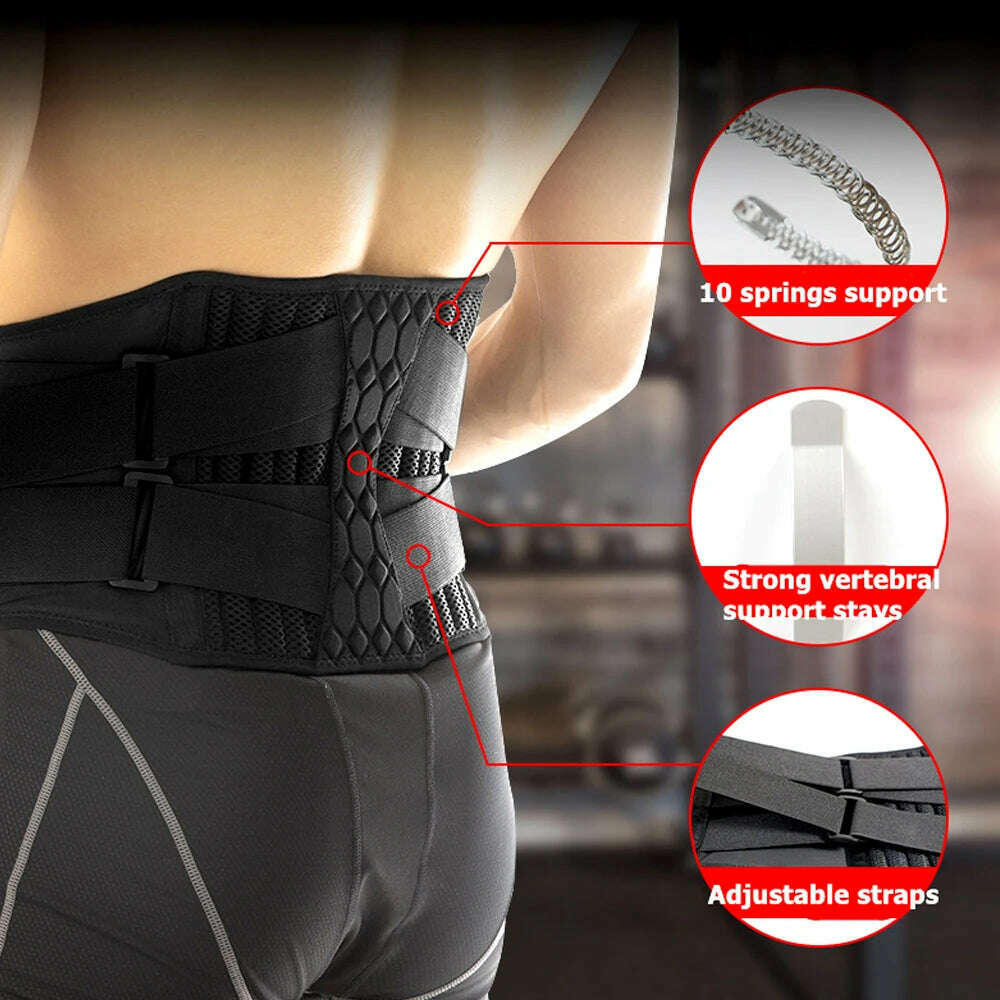 TIKE Lumbar Back Braces Support Belt for Women Men,Gym Waist Trainer Belt for Back Pain Relief,Herniated Disc,Sciatica,Scoliosis