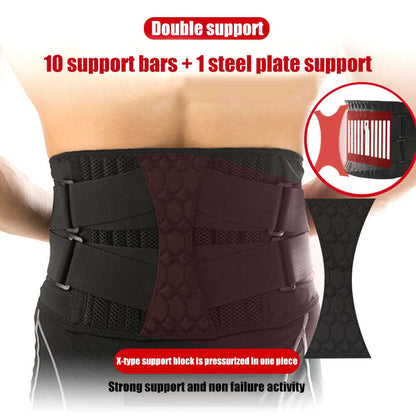 TIKE Lumbar Back Braces Support Belt for Women Men,Gym Waist Trainer Belt for Back Pain Relief,Herniated Disc,Sciatica,Scoliosis