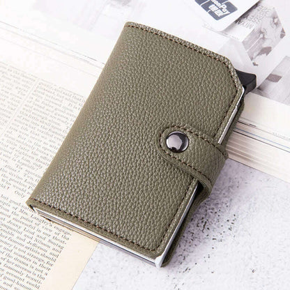 Top Quality Wallets Men Money Bag Automatic Pop-up Metal Aluminum Shell Money Minimalist Credit Card Holder RFID Blocking