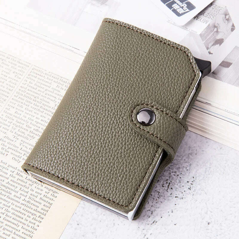 Top Quality Wallets Men Money Bag Automatic Pop-up Metal Aluminum Shell Money Minimalist Credit Card Holder RFID Blocking