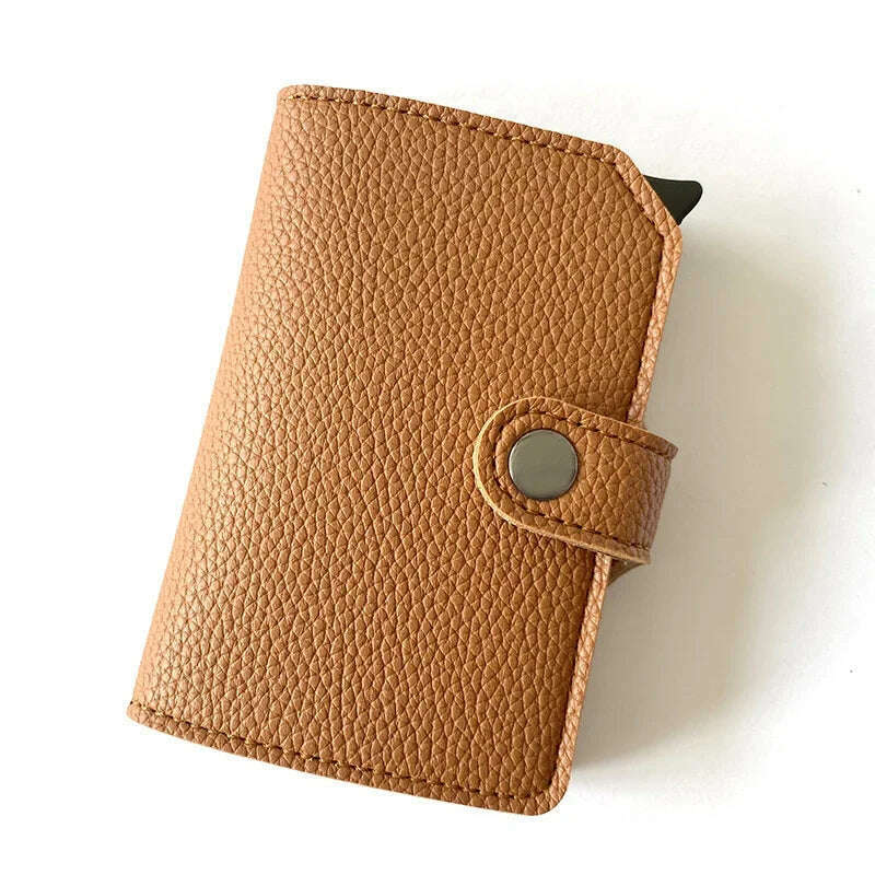Top Quality Wallets Men Money Bag Automatic Pop-up Metal Aluminum Shell Money Minimalist Credit Card Holder RFID Blocking